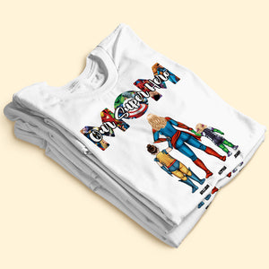 Our Super Hero Mom, Gift For Mom, Personalized Shirt, Super Mom And Kids Shirt 04OHTI131223TM - Shirts - GoDuckee