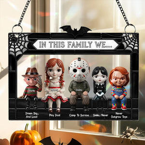 Horror Family Suncatcher - Personalized Gifts For Family 02ohti080825 - Ornament - GoDuckee