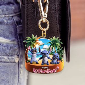 Personalized Gifts For Mom Keychain, Mischievous Blue Alien On Beach 02qhti130225 - Keychains - GoDuckee