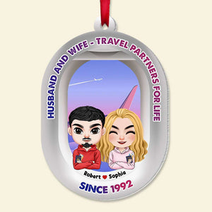 Husband And Wife, Couple Gift, Personalized Ornament, Traveling Couple Ornament, Christmas Gift 03OHTI150823HH - Ornament - GoDuckee