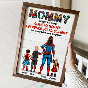 Daddy Thanks For Simply Being There Every Time - Personalized Canvas Poster - Gift For Super Dad - Poster & Canvas - GoDuckee