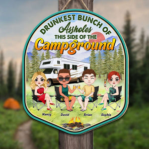 This Side Of The Campground, Personalized Metal Wall Art, Camping Friends, Gifts For Friend - Metal Wall Art - GoDuckee