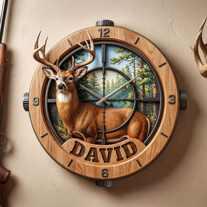 Deer Hunting Hanging Wall Clock - Personalized Gifts For Hunting Lovers 04kiti241225 - Hanging Wall Clock - GoDuckee