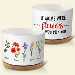 Family Garden Grandma Mom Personalized Plant Pot, Gift For Grandma, Flower Garden Pot - Plant Pot - GoDuckee