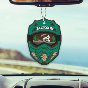 Braap Motocross Helmet Personalized Flat Car Ornament And Keychain Gift For Motocross Lovers - Ornament - GoDuckee