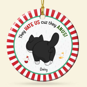 Nothing Butt A Merry Christmas, Gift For Cat Lover, Personalized Ceramic Ornament, Funny Cat Butt Ornament, Christmas Gift - Ornament - GoDuckee