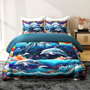Gifts For Dolphin Lover Quilt Bed Set 045huti220125 - Blanket - GoDuckee