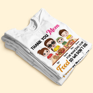 Thank You Mom, Gift For Mom, Personalized Shirt, Mom Making Food Shirt - Shirts - GoDuckee