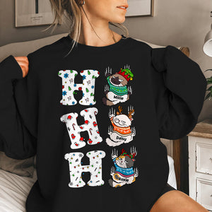 Gift For Cat Lover, Personalized Shirt, Scratching Cat Christmas Shirt, Christmas Gift EEA - Shirts - GoDuckee