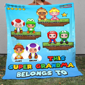 Super Grandma Grandkids 04NADT220423HA Personalized Blanket - Blanket - GoDuckee