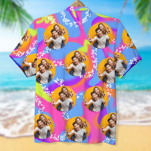 Pattern Couple Photo 04NADT120723 Personalized Hawaiian Shirt, Gifts For Couple - Hawaiian Shirts - GoDuckee