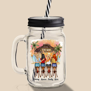 Are We Drunk, Gift For Friends, Personalized Drinking Jar, Beach Bar Friends Drinking Jar, Summer Gift - Drinkware - GoDuckee