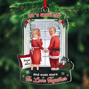 Let's Grow Old, Couple Gift, Personalized Acrylic Ornament, Old Couple Ornament, Christmas Gift - Ornament - GoDuckee