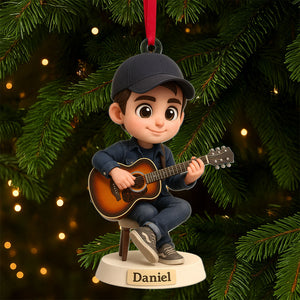 Guitarist Ornament - Custom Photo Gifts For Guitar Lovers 02pgti290825 - Ornament - GoDuckee