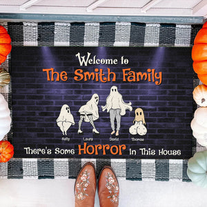 Welcome To Funny Family 03OHDT140923 Personalized Doormat, Gifts For Horror Family - Doormat - GoDuckee
