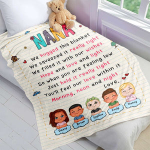 Personalized Gifts For Grandma Blanket Love Grandma Morning Noon And Night - Blankets - GoDuckee