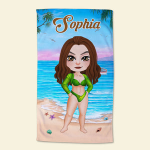 Gift For Summer Girl, Personalized Beach Towel, Beach Girl Towel, Summer Gift 03HUTI170723PA - Beach Towel - GoDuckee