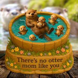 Otter Mom Plaque - Personalized Gifts For Mom 01toti180425 - Shaped Plaques - GoDuckee