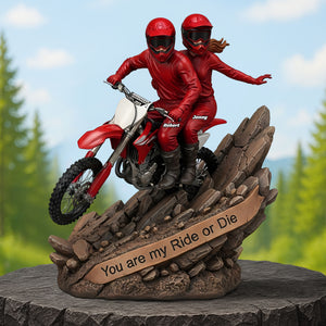 Motocross Couple Plaque - Personalized Gifts For Couple 04tgti090725 - Shaped Plaques - GoDuckee