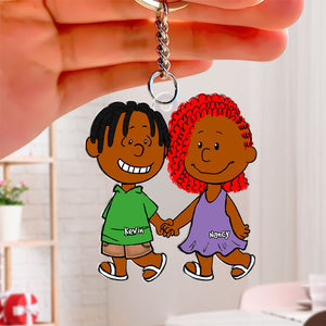 Personalized Gifts For Couple Keychain Holding Hands 04acti150125 - Keychains - GoDuckee