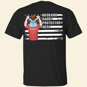 Husband Daddy Protector Hero Personalized Shirt, Gift For Dad, Father's Day Gift - Shirts - GoDuckee