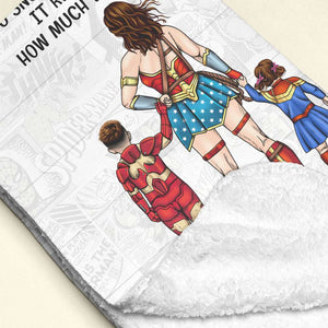 Personalized Gifts For Mom Blanket Super Mom And Kids 01NATI200325PA - Blanket - GoDuckee