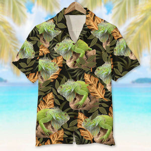 Gift For Lizard Lover, Personalized Hawaiian Shirt, Custom Photo Lizard Iguana Hawaiian Shirt - Hawaiian Shirts - GoDuckee