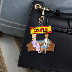 Personalized Gifts For Couple Keychain, Happy Couple On Sofa 03qhti100225hg - Keychains - GoDuckee
