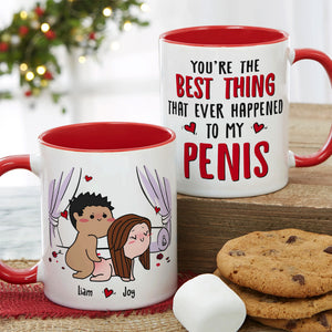 Funny Naked Couple Cartoon Accent Mug For Sexual Couples In Bedroom