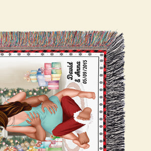 Let's Be Naughty And Save Santa The Trip, Couple Gift, Personalized Blanket, Funny Couple Blanket, Christmas Gift - Blanket - GoDuckee