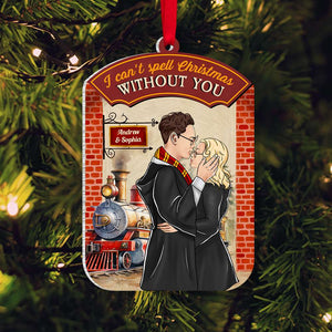 I Can't Spell Christmas Without You 04HUDT301023TM Personalized Ornament, Kissing Couple Gifts - Ornament - GoDuckee