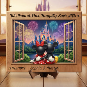 Cartoon Mouse Couple Wood Sign - Personalized Gifts For Couple 01ohti090625 - Wood Sign - GoDuckee