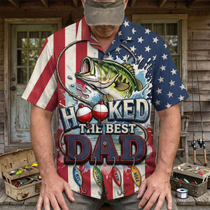 Hooked The Best Dad Hawaiian Shirt Personalized Gifts For Dad 03PATI150426 - Hawaiian Shirts - GoDuckee