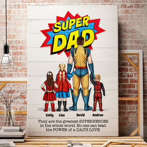No One Can Beat Super Dad Personalized Canvas Poster - Dad's Gift - Poster & Canvas - GoDuckee