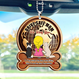 Personalized Gifts For Dog Mom Car Ornament, Drive Safe Mom I Woof You 01tgti210325hg - Ornament - GoDuckee