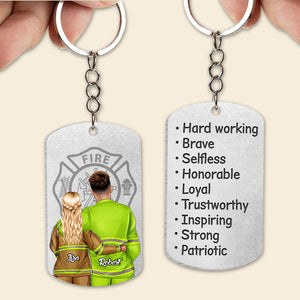 Hard Working, Gift For Couple, Personalized Keychain, Firefighter Couple Keychain, Couple Gift 06OHTI190723TM - Keychains - GoDuckee