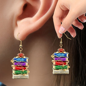 Bookstack Earrings - Gifts For Book Lovers 01nati280625 - Earrings - GoDuckee