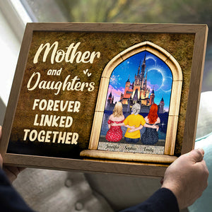 Mother And Daughters Forever Linked Together, Personalized Canvas, Gift For Mom 03ACDT280323TM - Poster & Canvas - GoDuckee