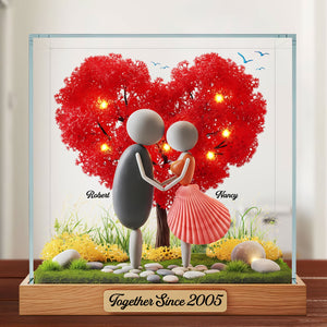 Pebble Couple Plaque - Personalized Gifts For Couple 01nati020625 - Shaped Plaques - GoDuckee