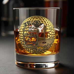 Golf 19th Hole Whiskey Glass, Personalized Gifts For Golfers 01qhti070825 - Whiskey Glass - GoDuckee