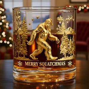 Jolly Sasquatch Whikey Glass, Personalized Christmas Gifts For Bigfoot Seekers 03QHTI301025 - Glass - GoDuckee