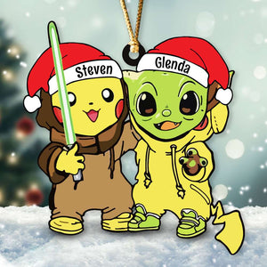 Gift For Friends, Couple, Personalized Acrylic Ornament, Besties Santa Hat Ornament, Christmas Gift 03ACDT290923-7 - Ornament - GoDuckee