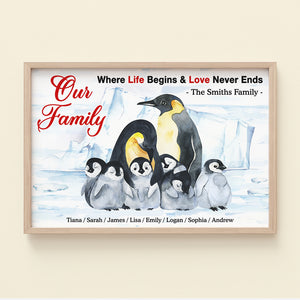 Where Life Begins And Love Never Ends, Personalized Family Canvas Poster 04HUDT020323 - Poster & Canvas - GoDuckee