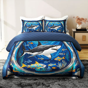 Shark Quilt Bed Set 05huti220125 - Blanket - GoDuckee