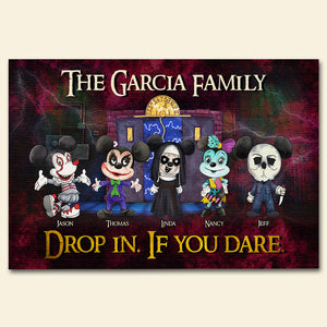 Drop In if You Dare 01QHDT080923 Personalized Doormat, Gifts For Horror Family - Doormat - GoDuckee