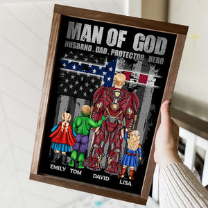 Super Dad, Man Of God - Personalized Canvas Poster - Gift For Dad - Poster & Canvas - GoDuckee