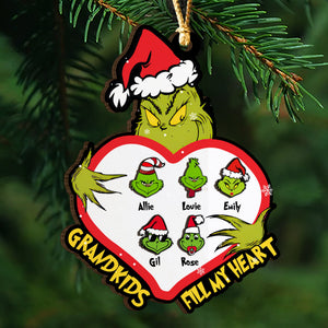 Grandkids Fill My Heart 03OHDT181023 Personalized Wood Ornament, Gift For Grandkids - Ornament - GoDuckee