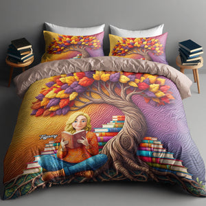 Reading Girl Quilt Bedding Set - Personalized Gifts For Book Lovers 03huti040625 - Blanket - GoDuckee