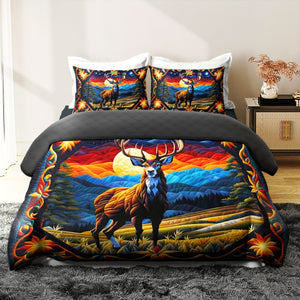 Deer Lover Quilt Bed Set 04huti200125 - Blanket - GoDuckee