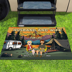 Personalized Gifts For Couple Doormat Camping Partners For Life 05xqti110225pa - Doormat - GoDuckee